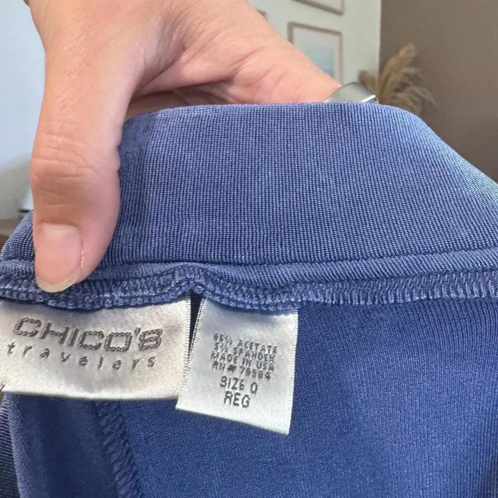 Chicos Blue High Waisted Pants Tagged - Picture 4 of 4